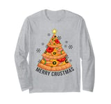 Funny Pizza on Earth Christmas Tree Merry Crust-mas Pizzamas Long Sleeve T-Shirt