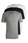 BOSS Mens TShirtVN 3P Classic Three-Pack of Cotton-Jersey Underwear T-Shirts with V Neckline