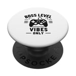 Boss Level Vibes Only Gamer Fun PopSockets PopGrip Adhésif