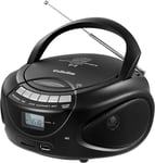 Lecteur Cd Boombox, Lecteur Cd Portable Avec Bluetooth, Radio Am Fm, Lecteurs Cd Pour La Maison Avec Usb, Sd, Lecteur Mmc, Écran Lcd, Pr Casque, Alimentation Ac/Dc, Cadeaux Pour Les