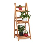 Relaxdays 10020745 Escalier pour plantes bois échelle plante support intérieur HxlxP: 107,5 x 41 x 25 cm 3 niveaux - marron