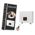 Chauffe-Eau Instantané 3KW Mini Chauffe-Eau Électrique Sans Réservoir Mural avec Affichage led Réglage de la Température à 3 Niveaux Télécommande