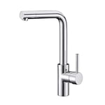 Kibath L401461 ZEL High Swivel Spout Mixer Tap 360 o Recommended for Large or Two Bowl Kitchen Sinks Made of Brass Finish Chrome Gloss Parts, Chrome Plated