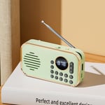 Mini radio FM de poche portable,meilleure réception,radios sans fil,son Hifi,haut-parleur Bluetooth,carte TF,USB,lecteur de musique MP3 - Type Green