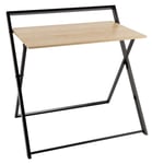 Habitat Compact Folding Office Desk - Black & Oak On Pine