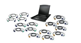 IOGEAR GCL1916KIT 16-Port 19" LCD KVM Switch with USB and PS/2 KVM Cables - KVM-konsoll - 19" - TAA-samsvar - med PS/2 and USB KVM Cables