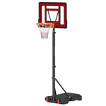 Basketstativ utomhus med hjul, 160-210 cm höjdjusterbar Basketkorg med stativ, 83x59cm bakvägg, för tonåringar i bakgårdar, träd