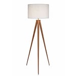 Teamson Home Romanza LED Tripod Standing Floor Lamp with Drum Shade, Modern Lighting in White for Living Room, Bedroom or Dining Room