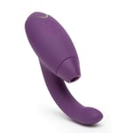 Womanizer InsideOut Vibromasseur Suceur Clitoridien pour Femme - Sextoy Vibrant pour Stimulation Clitoridienne et Point G - Vibromasseur Lapin avec 12 niveaux d'intensité - Étanche - Violet