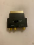 Hama 44059 21 pin Scart to Phono 3 x RCA and S-Video SVHS Adapter gold plated