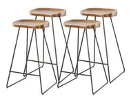 Aradia - lot de quatre tabourets de bar - en bois massif d'acacia - Lisa Design