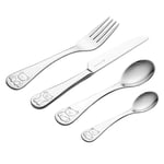 Viners Bertie Bear 4 Piece Kids Stainless Steel Cutlery Set Children's Dinning