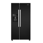 Hisense RS694N4IBF Freestanding Side-by-Side Door American Fridge Freezer 562L 91 x 178.6 x 74.3 cm (W x H x D), Black, Varnished Door