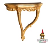 Biscottini Console Baroque Moderne Petite Table Entrée Shabby Chic Portable Or