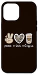 iPhone 12 Pro Max Cute Leopard Peace Sign Love Coffee Heart For Cafe Lovers Case