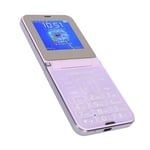 (Purple)2G Unlocked Senior Cellphone Flip Phone With 4 SIM Cards Standby One