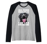 Funny Labrador Retriever The Lab Food Black Lab Mom Dad Raglan Baseball Tee