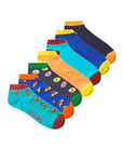 JACK & JONES Men's Jacjunk Short Socks 7 Pack, Scuba Blue/Pack:Vintage Indigo-Victoria Blue-Tangerine-Vintage Indigo-Victoria Blue-Scuba Blue, One Size