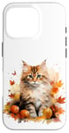 Coque pour iPhone 16 Pro Cute Fall Cat With Autumn Pumpkins For Girls And Cat Grandma