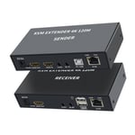 KVM EXTENDER 4K 120M Récepteur KVM HDMI 4K sur câble Ethernet Cat5e/6 120 m HDMI USB Extender Vidéo Audio Récepteur Prise en charge Clavier Souris