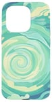 iPhone 15 Pro Swirl Green Color Illustration Pattern Abstract Art Case