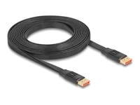 Delock - Displayport-Kabel - Displayport (Hane) Till Displayport (Hane) - Displayport 1.4 - 3 M - Stöd För 8 K 60 Hz (7680 X 4320) (Dsc), Platt Ribbon - Svart