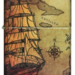 Zippo Briquet tempête Pirate Ship 540° Color Image, Blanc Mat, Rechargeable, dans Un Coffret Cadeau de Haute qualité 60005661 Normal