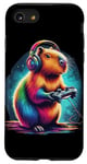 Coque pour iPhone SE (2020) / 7 / 8 Capybara Gaming Lover Jeu vidéo Coloré Capybara Gamer