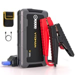 VTOMAN V1500 1500A Peak Car Jump Starter Power Pack - 12V Car Battery Booster Jump Starters (up to 6.0L Gas and 4L Diesel) Emergency Portable Car Jump Starters Power Bank, with Safe Jumper Cable