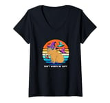 Womens Halloween Capybara Dont Worry Be Capy V-Neck T-Shirt