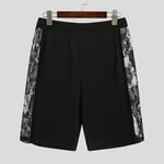 Men Sheer Lace Brief Shorts See Through Mesh Sport Gym Shorts Underwear Pajamas