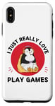 iPhone XS Max Kawaii Penguin I Just Really Love Cute Play Games Lover Case