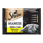 Sheba Delicatezze Nourriture Humide pour Chat, sélection d'oiseaux en gelée, Poisson, Multipack (13 boîtes x 4 sachets x 85 g)