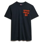 Superdry T-Shirt Homme - Embroider Superstate Logo Tee, Logo, Col Rond, Uni Bleu 3xl (Xxx-Large)