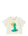 Unicorn Seahorse Sp Ss Tee Tops T-shirts Short-sleeved White Mini Rodini