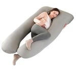 Cussin de Grossesse pour Dormir - Coussin d'Allaitement en Forme de U, Coussin Maternité et Coussin Grossesse Oreiller avec Housse en Frais Amovibl, Soutien pour Le Dos, Les Hanches, Les Jambes