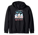 Walking In A Winter Wonderland Three Gnome Funny Christmas Zip Hoodie