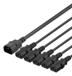 Strømkabel PC Y-splitter (1 til 5), 2m