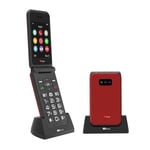 TTfone Red TT760 Flip 4G Mobile Vodafone SIM -