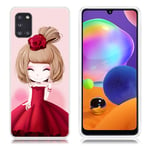 Samsung Deco Galaxy A31 kuoret - Kaunis tyttö Pinkki