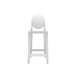 Kartell - One More Stool Oval Back Rest H.65 cm Glossy White - Barstolar - Philippe Starck - Vit - Plast