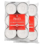 Prices Large Maxi TeaLight Night Lights 10 HOUR LONG BURN Candles- Pack of 12