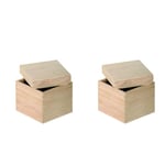 Artemio Boîte Cube à Décorer, Bois, Beige, 12 x 12 x 12 cm VIBB19 (Lot de 2)