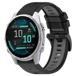 Garmin Fenix 8 AMOLED 43mm Tvåfärgat Klockarmband i silikon - Svart / Grå