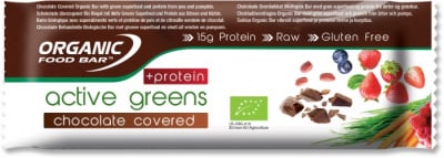 Organic Food Bars Active Greens Protein Chocolate Covered 75g, 75 gram