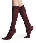 FALKE Women's Pure Matt 50 DEN W KH Semi-Opaque Plain 1 Pair Knee-High Socks, Red (Barolo 8596), 2.5-5