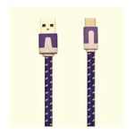 Cable Noodle Type C pour JBL FLIP 5 Chargeur Android USB 1,5m Connecteur Tresse - VIOLET