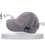 (Gray)Wireless 4.2 Headset Headphone Hat Music Sport Running Base BG