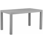 Beliani - Table d'Extérieur 140 x 80 cm Gris Clair Effet Rotin Matières Ultra Résistantes et Aspect Élégant pour Jardin ou Terrasse au Style Moderne