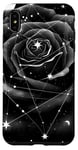 Coque pour iPhone XS Max Rose noire recouverte d'étoiles